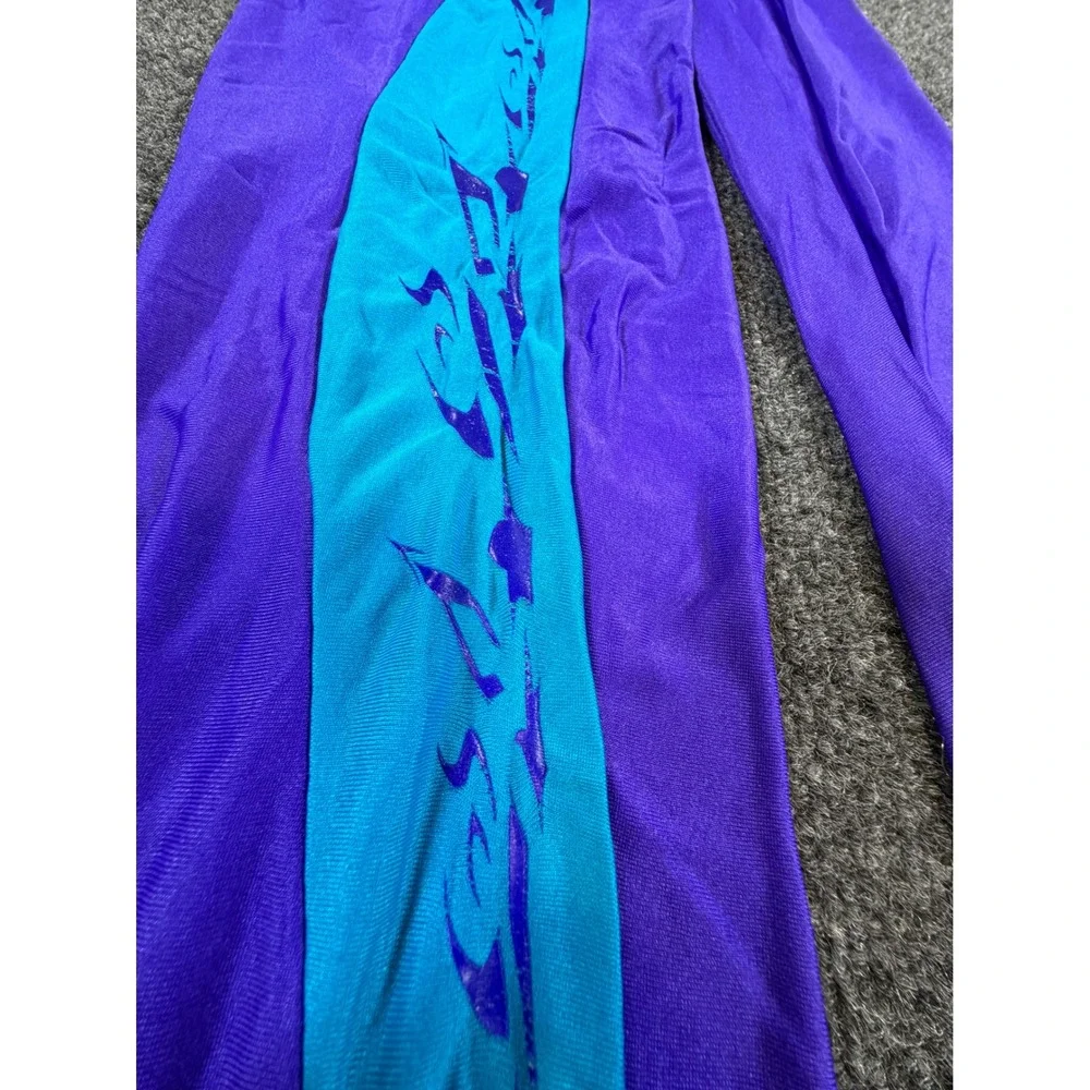 Vintage Nike Purple Teal High Waisted Leggings Womens Large 90s Athletic Tights